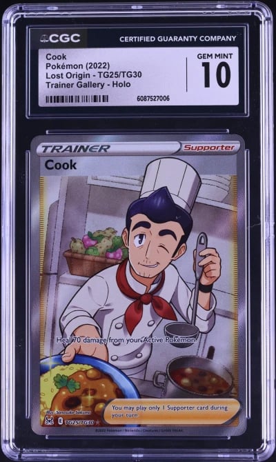 2022 Pokemon Sword & Shield Lost Origin Full Art Cook #TG25 CGC 10 GEM MINT