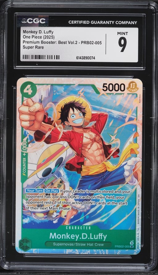 2025 One Piece Premium Best Vol. 2 SR Monkey D. Luffy #PRB02-005 CGC 9 MINT