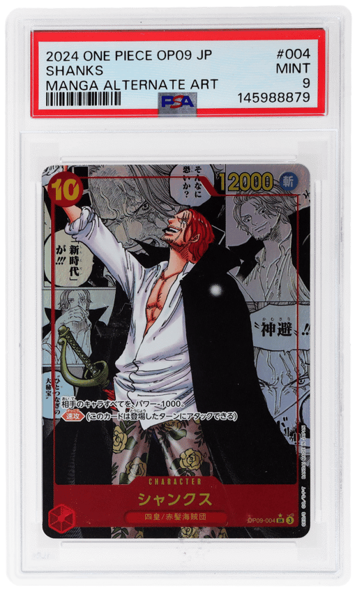 2024 One Piece A New Emperor Japanese Manga Alternate Art Shanks #OP09004 PSA 9