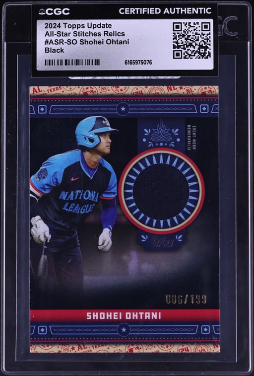 2024 Topps Update All-Star Stitches Black Shohei Ohtani PATCH /199 #ASR-SO CGC AUTH