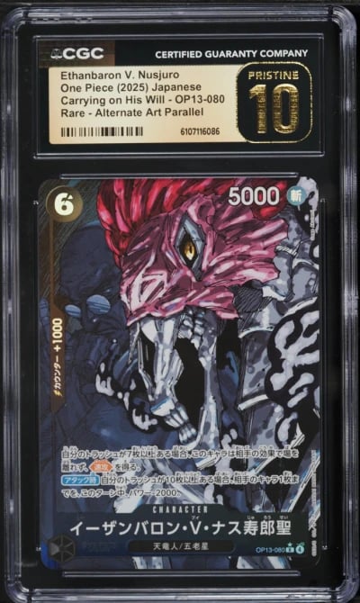 2025 One Piece Japanese Carrying On His Will Alt Art Ethanbaron V. Nusjuro #OP13-080 CGC 10