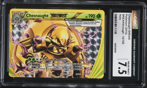 2015 Pokemon XY BREAKthrough Alt Art Chesnaught BREAK #12 CGC 7.5 NRMT+