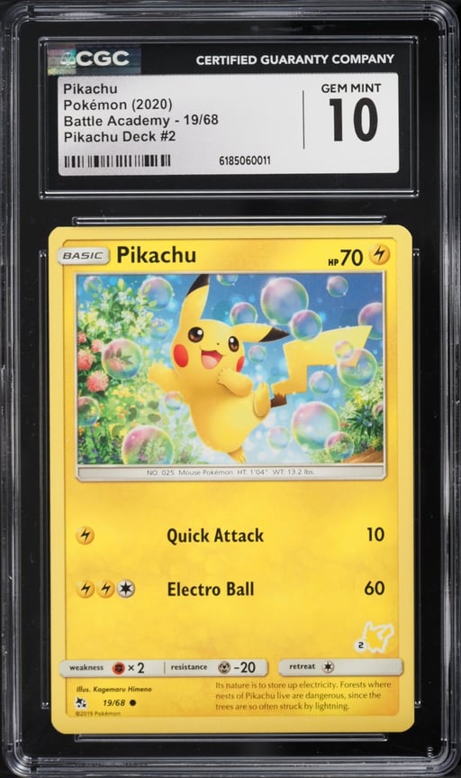 2020 Pokemon Sword & Shield Battle Academy Deck 2 Pikachu #19 CGC 10 GEM MINT