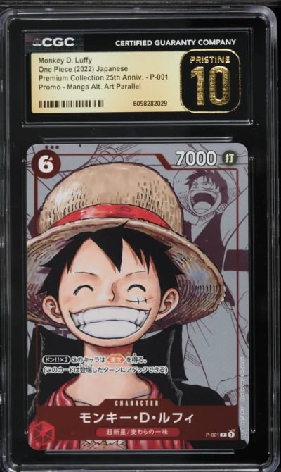 2022 One Piece Japanese Premium 25th Anniversary Alt Art Monkey D Luffy #P-001 CGC 10 PRISTINE