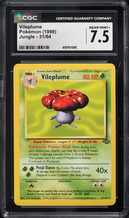 1999 Pokemon Jungle Vileplume #31 CGC 7.5 NRMT+
