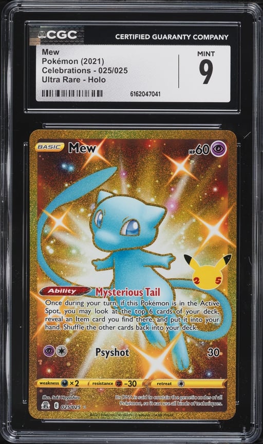 2021 Pokemon Sword & Shield Celebrations Gold Rare Mew #25 CGC 9 MINT