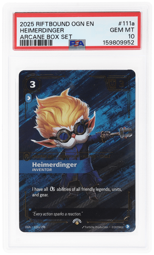 2025 Riftbound League of Legends Origins Arcane Box Set Heimerdinger #111a PSA 10