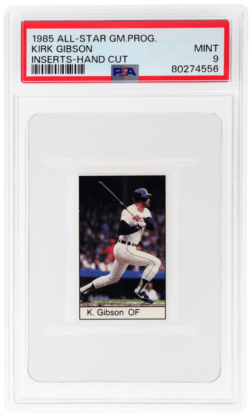 1985 All-Star Game Program Inserts Hand Cut Kirk Gibson PSA 9