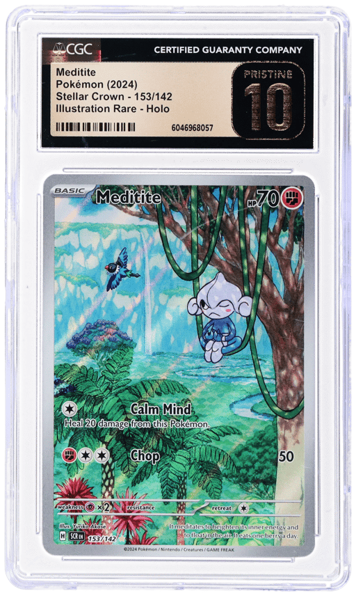 2024 Pokemon Scarlet and Violet Stellar Crown Illustration Rare Meditite #153 CGC PRI