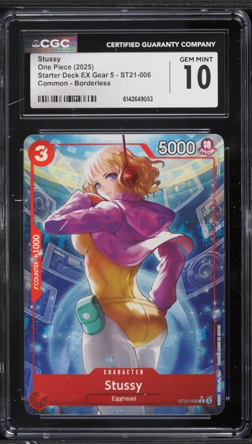 2025 One Piece Starter Deck EX Gear 5 Borderless Alt Art Stussy #ST21-006 CGC 10 GEM MINT
