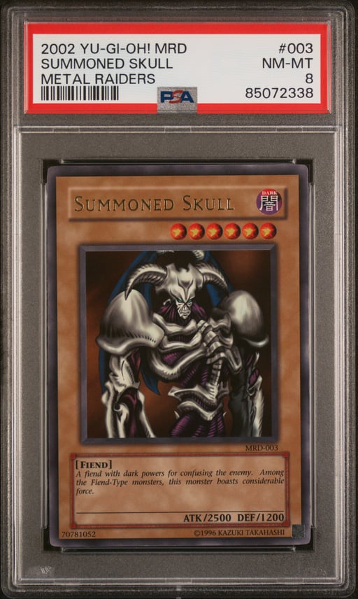 2002 YU-GI-OH! MRD-METAL RAIDERS 003 SUMMONED SKULL PSA 8