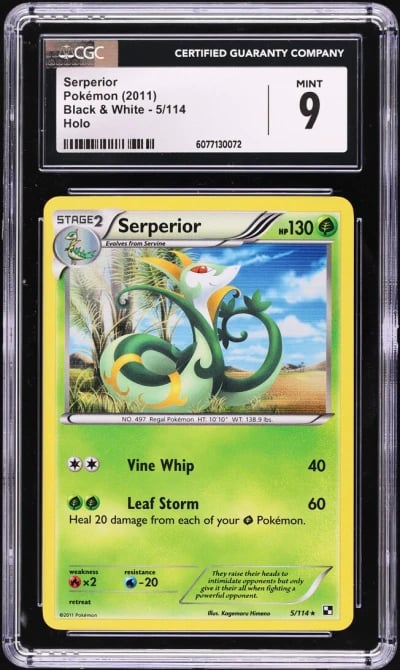 2011 Pokemon Black & White Holo Serperior #5 CGC 9 MINT