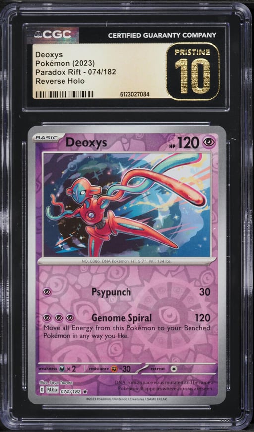 2023 Pokemon Scarlet & Violet Paradox Rift Reverse Holo Deoxys #74 CGC 10 PRISTINE