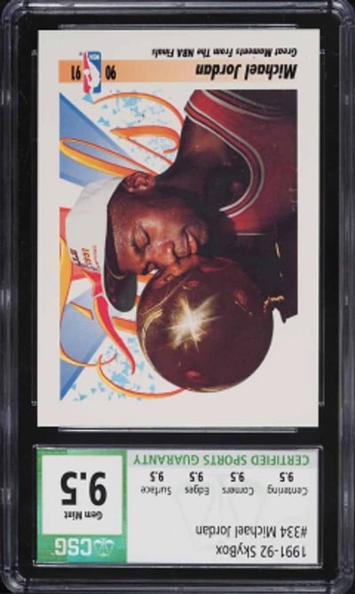 1991 Skybox Basketball Michael Jordan #334 CSG 9.5 GEM MINT