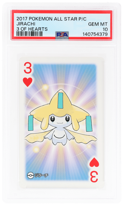 2017 Pokemon All Star Playing Cards Three of Hearts Jirachi PSA 10