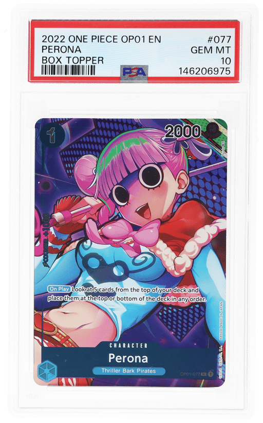 2022 One Piece Romance Dawn Box Topper Perona #OP01077 PSA 10