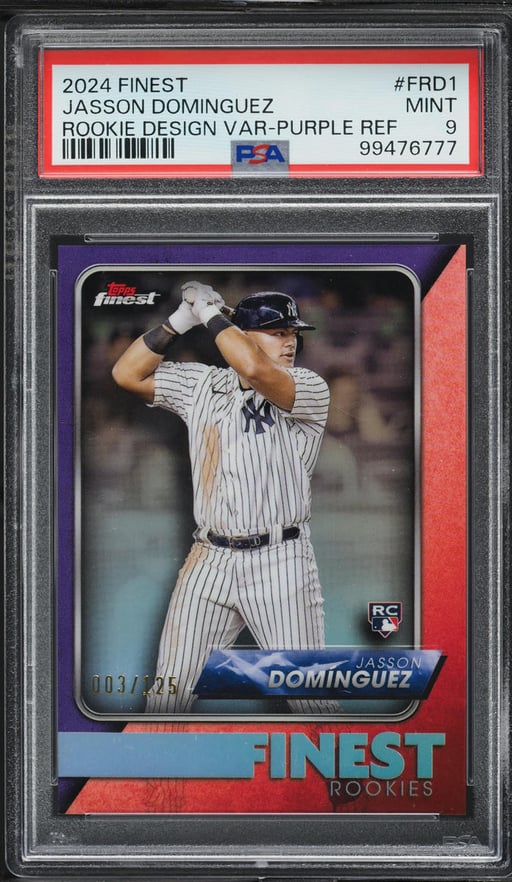 2024 Finest Design Purple Refractor Jasson Dominguez ROOKIE /125 #FRD1 PSA 9