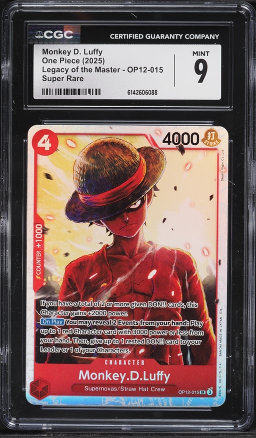 2025 One Piece Legacy Of The Master SR Monkey D. Luffy #OP12-015 CGC 9 MINT