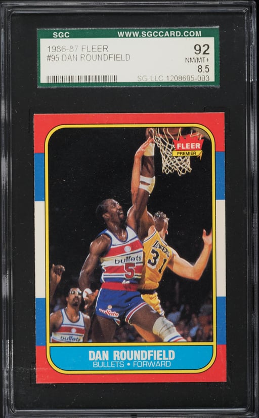 1986 Fleer Basketball Dan Roundfield #95 SGC 8.5 NM-MT+