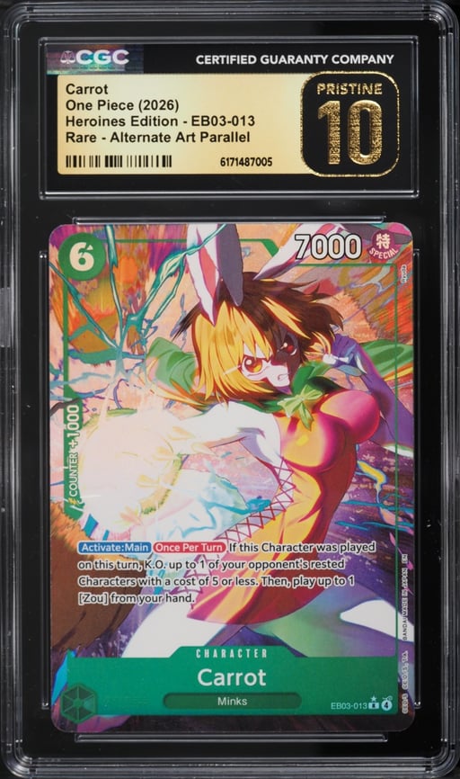 2026 One Piece Heroines Edition Alt Art Carrot #EB03-013 CGC 10 PRISTINE