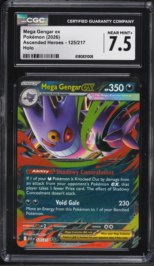 2026 Pokemon Mega Evolution Ascended Heroes Holo Mega Gengar Ex #125 CGC 7.5 NRMT+