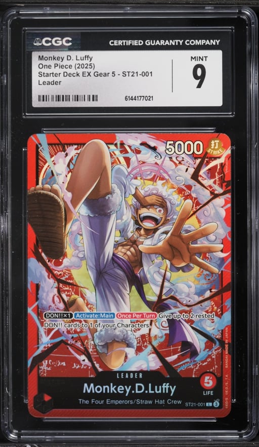 2025 One Piece Starter Deck EX Gear 5 Leader Monkey D. Luffy #ST21-001 CGC 9 MINT