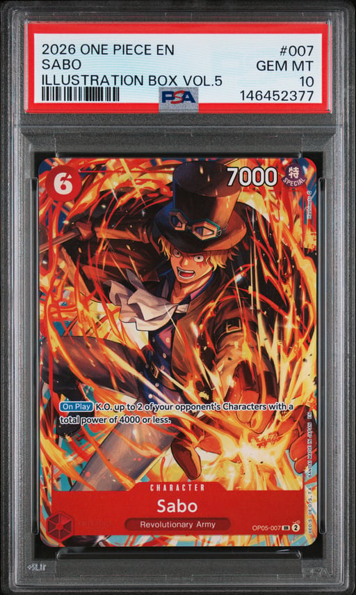 2026 ONE PIECE PROMOS 007 SABO ILLUSTRATION BOX VOL.5 PSA 10