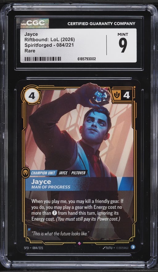 2026 Riftbound League Of Legends LoL Spiritforged Jayce #84 CGC 9 MINT