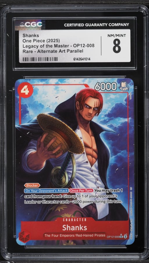 2025 One Piece Legacy Of The Master Alt Art Shanks #OP12-008 CGC 8 NM-MT