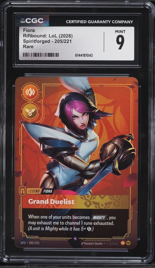 2026 Riftbound League Of Legends LoL Spiritforged Fiora #205 CGC 9 MINT