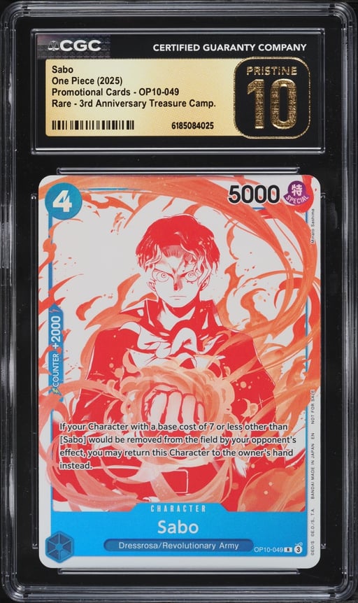 2025 One Piece Promo Cards 3rd Anniversary Treasure Campaign Sabo #OP10-049 CGC 10 PRISTINE