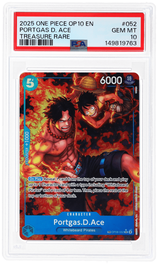 2025 One Piece Royal Blood Treasure Rare Portgas D. Ace #OP08-052 PSA 10
