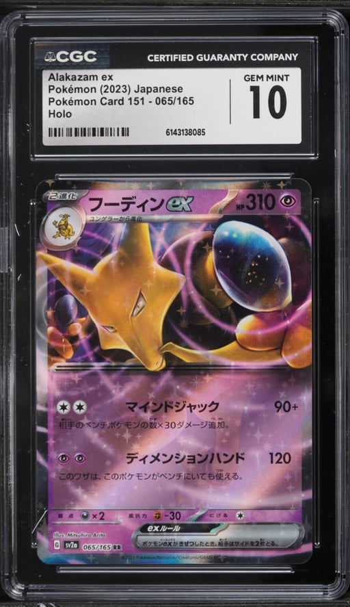 2023 Pokemon Japanese Scarlet & Violet Card 151 Holo Alakazam Ex #65 CGC 10 GEM MINT