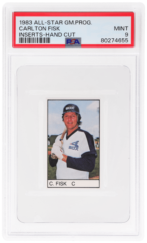 1983 All-Star Game Program Inserts Hand Cut Carlton Fisk PSA 9
