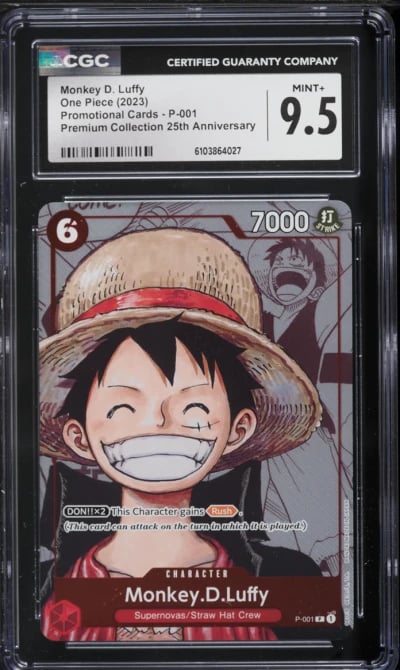 2023 One Piece Promo Premium Collection 25th Anniversary Monkey D. Luffy #P-001 CGC 9.5 MINT+