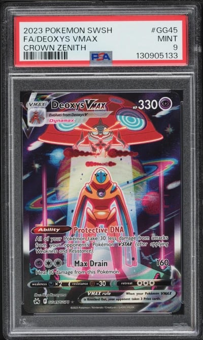 2023 Pokemon Sword & Shield Crown Zenith Alt Art Deoxys VMAX #GG45 PSA 9 MINT