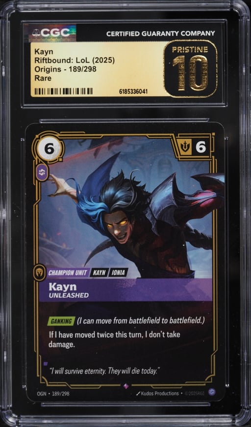 2025 Riftbound League Of Legends LoL Origins Kayn #189 CGC 10 PRISTINE
