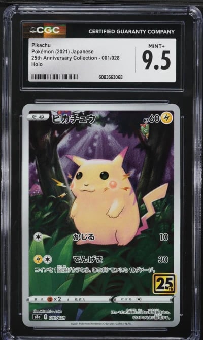 2021 Pokemon Japanese SWSH 25th Anniversary Full Art Pikachu #1 CGC 9.5 MINT+