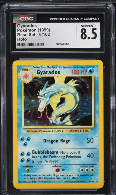1999 Pokemon Base Set Holo Gyarados #6 CGC 8.5 NM-MT+