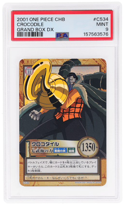 2001 One Piece Carddass Hyper Battle Grand Box Dx Holo Crocodile #C534 PSA 9