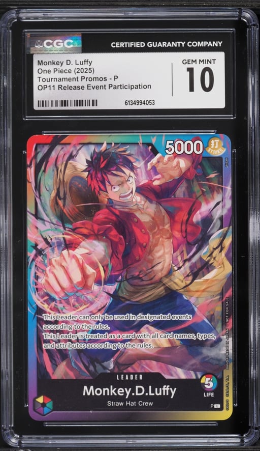 2025 One Piece Promo Tournament Release Event Participation Monkey D. Luffy #P CGC 10 GEM MINT