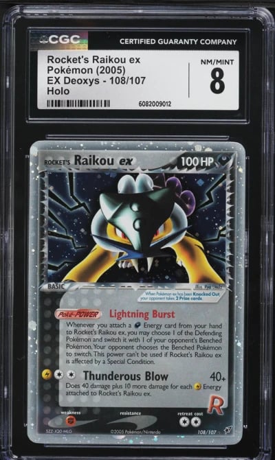 2005 Pokemon EX Deoxys Holo Rocket's Raikou ex #108 CGC 8 NM-MT