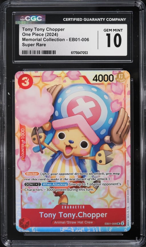 2024 One Piece Memorial Collection Super Rare Tony Tony Chopper #EB01-006 CGC 10 GEM MINT