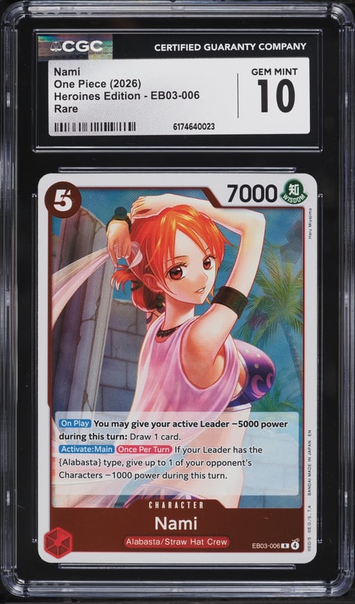 2026 One Piece Heroines Edition Nami #EB03-006 CGC 10 GEM MINT