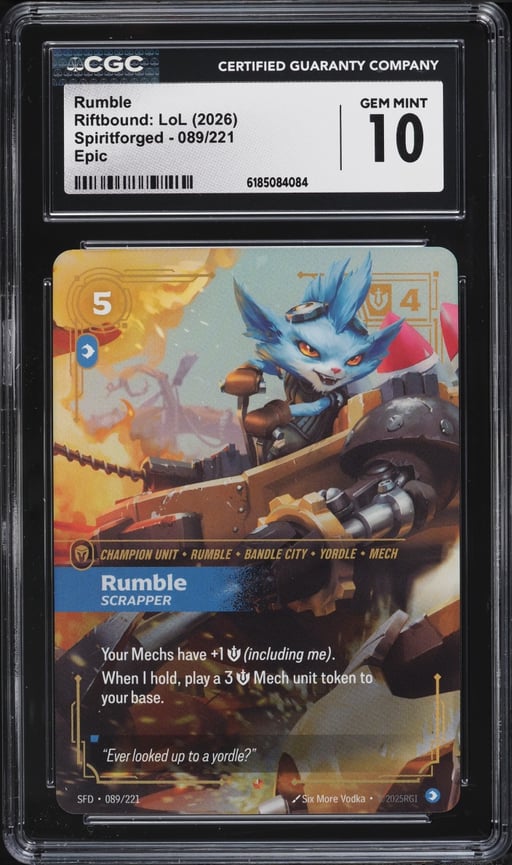 2026 Riftbound League Of Legends LoL Spiritforged Rumble #089 CGC 10 GEM MINT