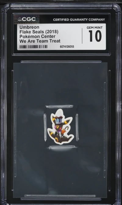 2018 Pokemon Center Flake Seals We Are Team Treat Umbreon CGC 10 GEM MINT