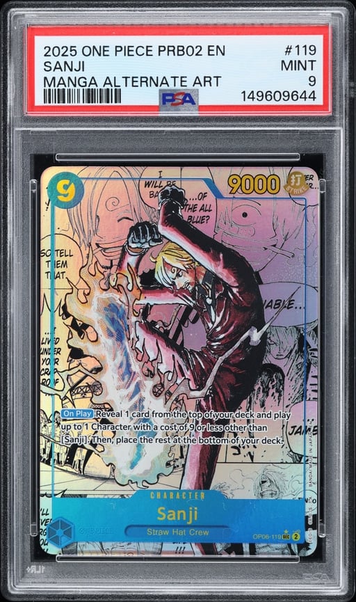 2025 One Piece Premium The Best Vol. 2 Manga Art Sanji #OP06-119 PSA 9 MINT