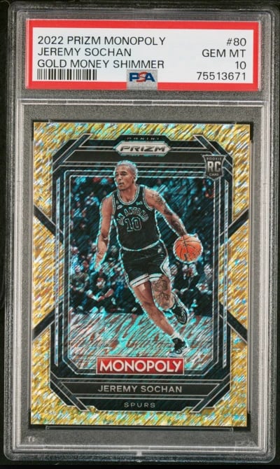 2022 PANINI PRIZM MONOPOLY #80 JEREMY SOCHAN ROOKIE RC 242/500 PSA 10