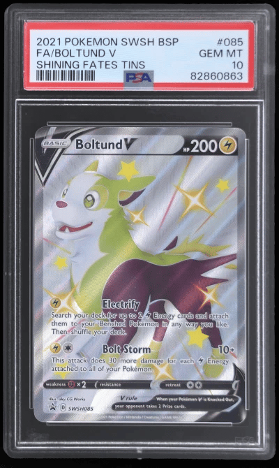 2021 Pokemon Sword and Shield Promo Shining Fates Tin Promos Boltund V #SWSH085 PSA 10