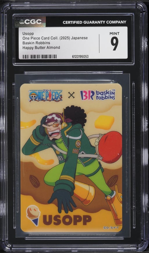 2025 One Piece Japanese Baskin Robbins Card Coll. Happy Butter Almond Usopp CGC 9 MINT